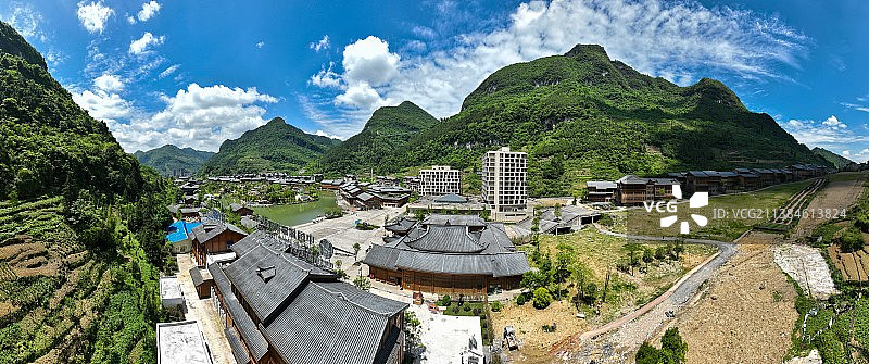 贵州省遵义市道真仡佬族苗族自治县，“中国傩城”景区风光图片素材