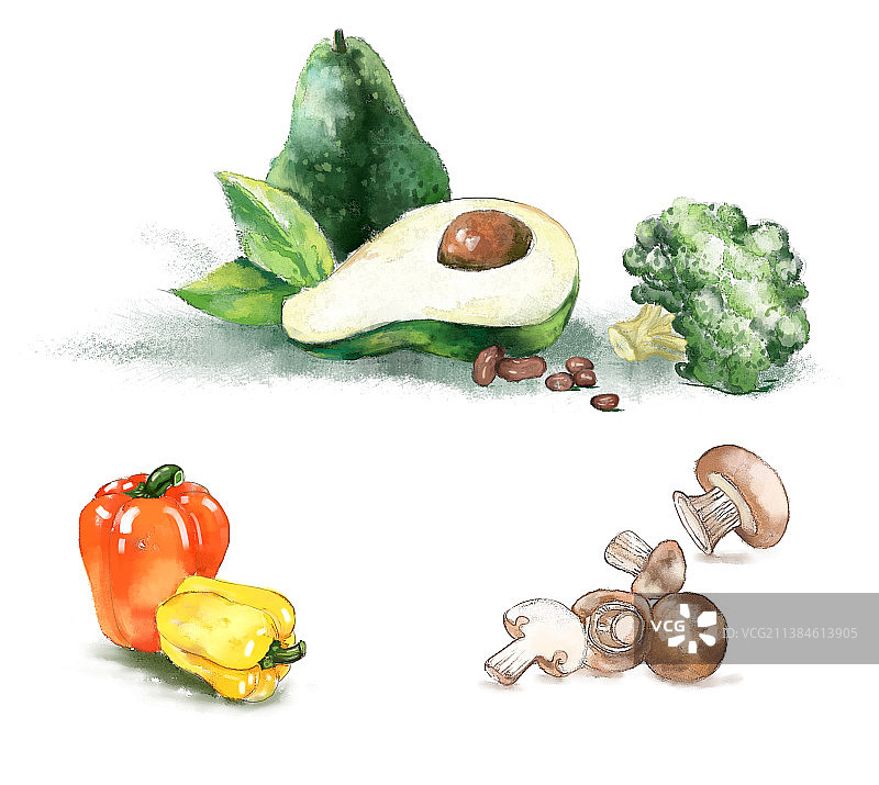 水彩 蔬菜图片素材