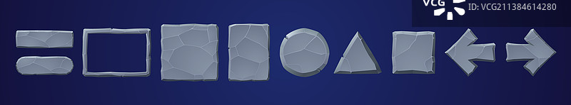 石材游戏平板电脑卡通界面标牌套装图片素材