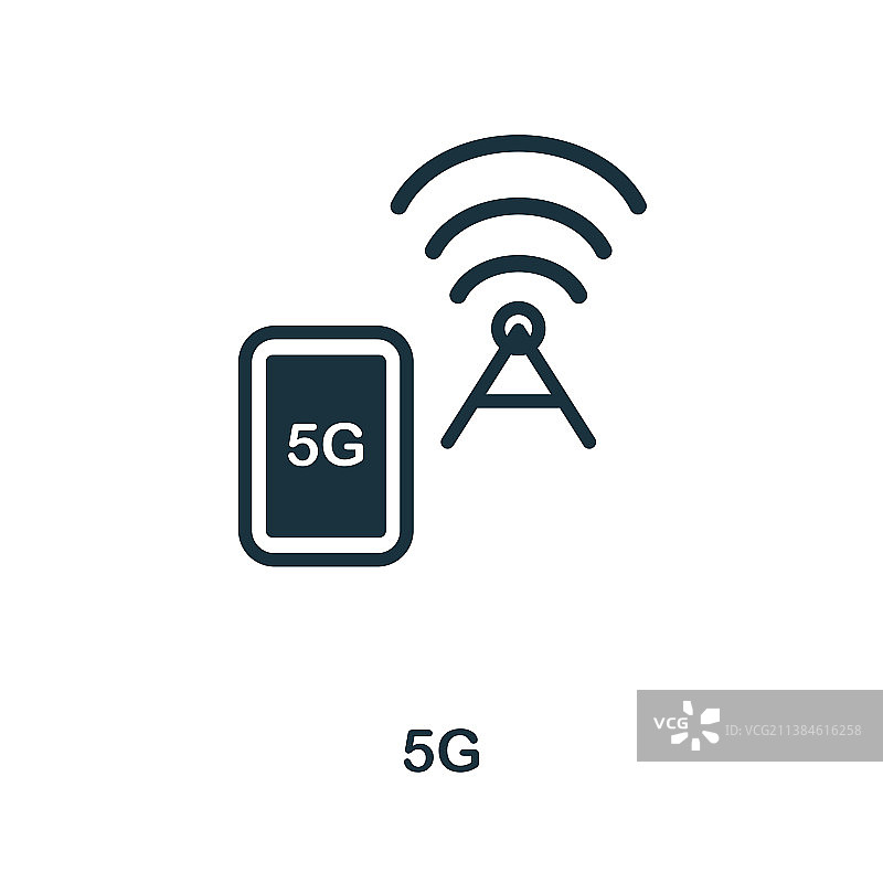 来自技术的5G图标单色标志图片素材