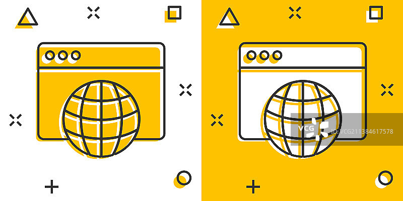 漫画风格的网站域名图标图片素材