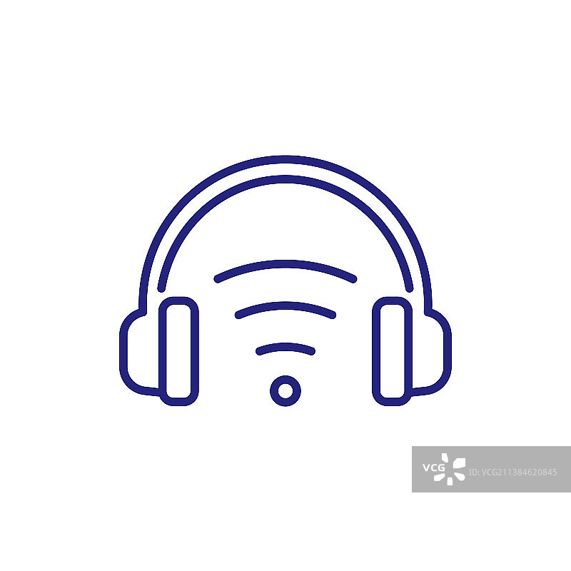 无线耳机线性图标图片素材