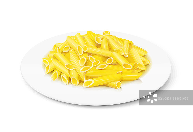 盘子里的意大利面和传统意大利通心粉图片素材