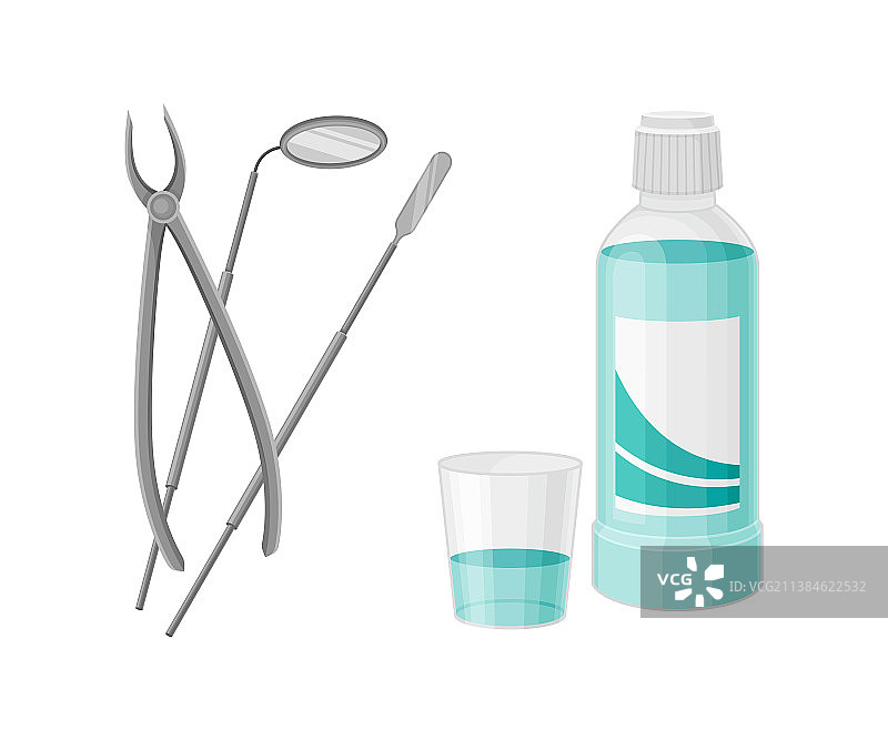 带口镜的金属口腔工具图片素材