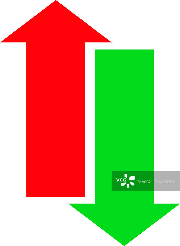 绿色和红色上下箭头图片素材