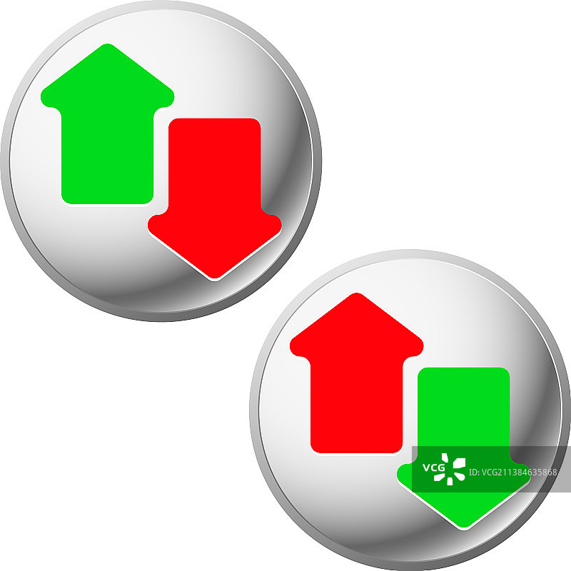 绿色和红色上下箭头图片素材