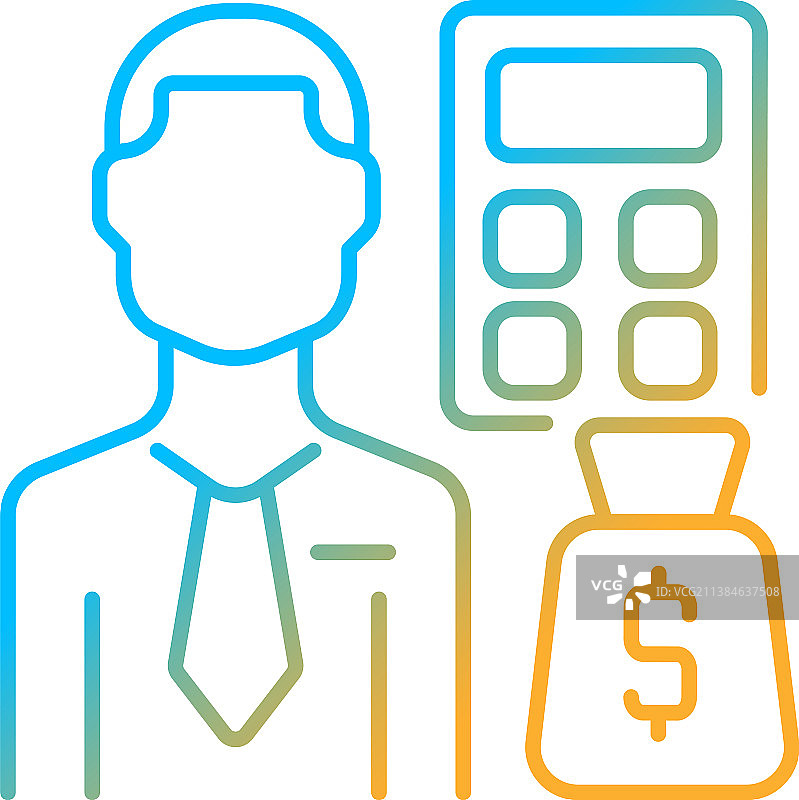 预算分析师线性图标图片素材