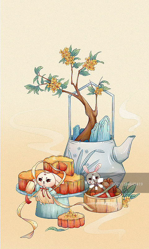 中秋国风插画图片素材