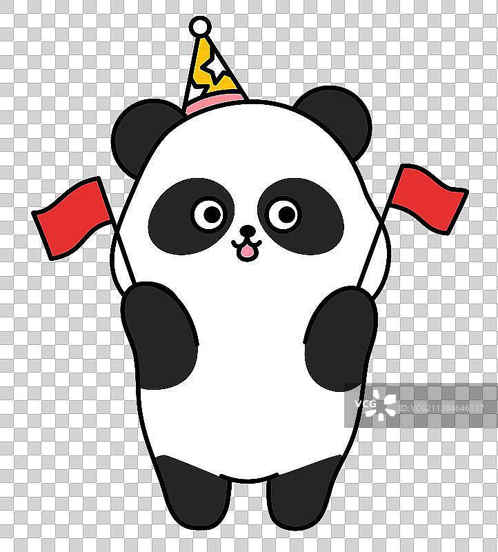 可爱熊猫全身图片素材