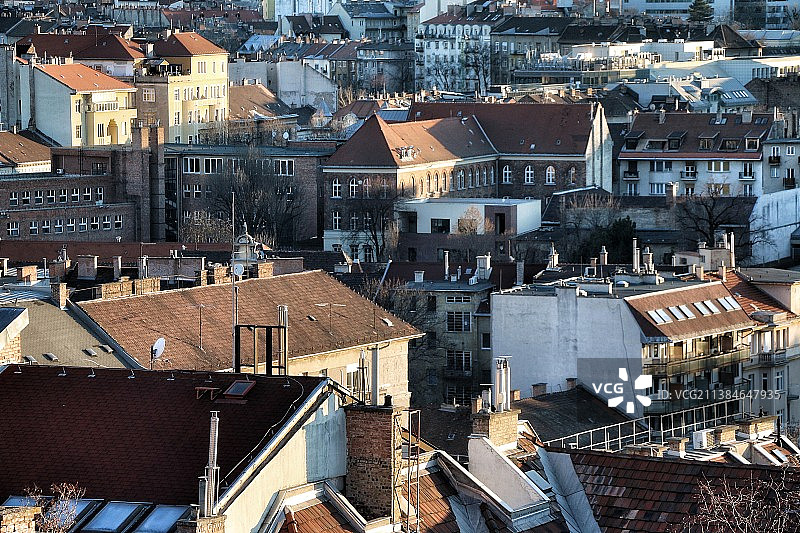 城市建筑的高角度视图图片素材