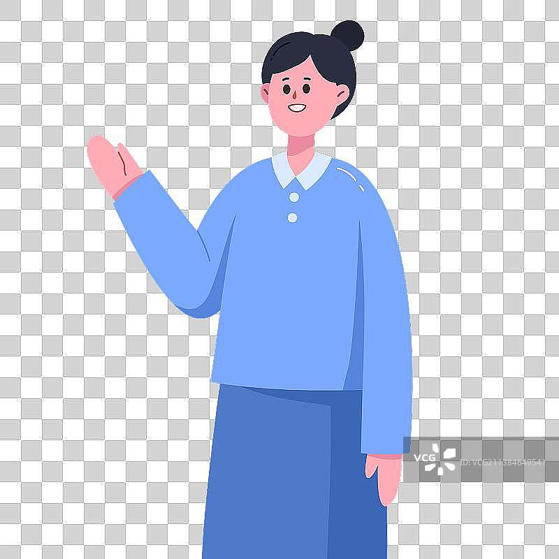 蓝衣女性图片素材
