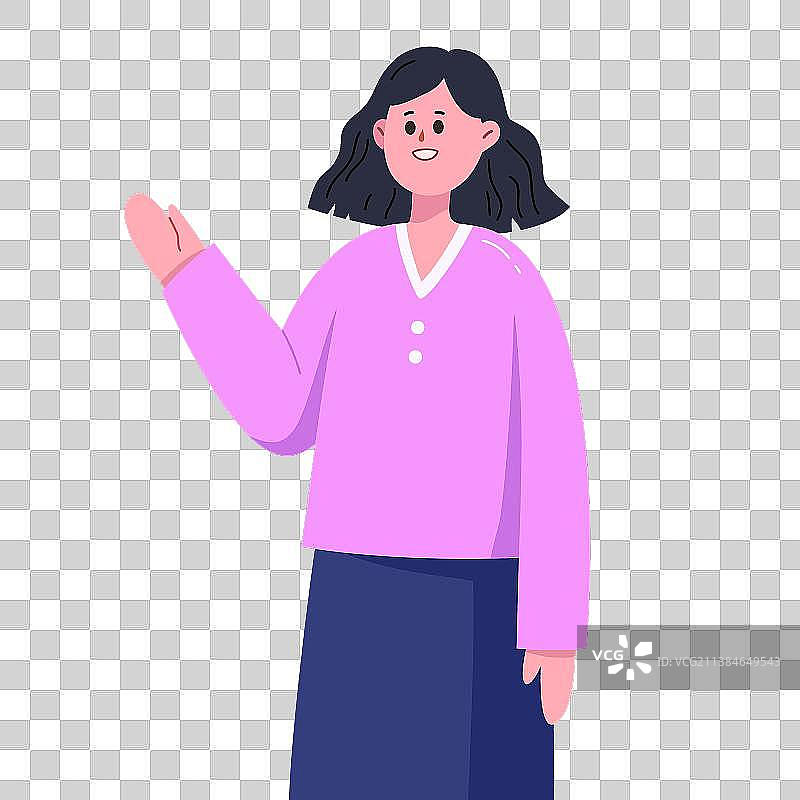 粉衣女性图片素材