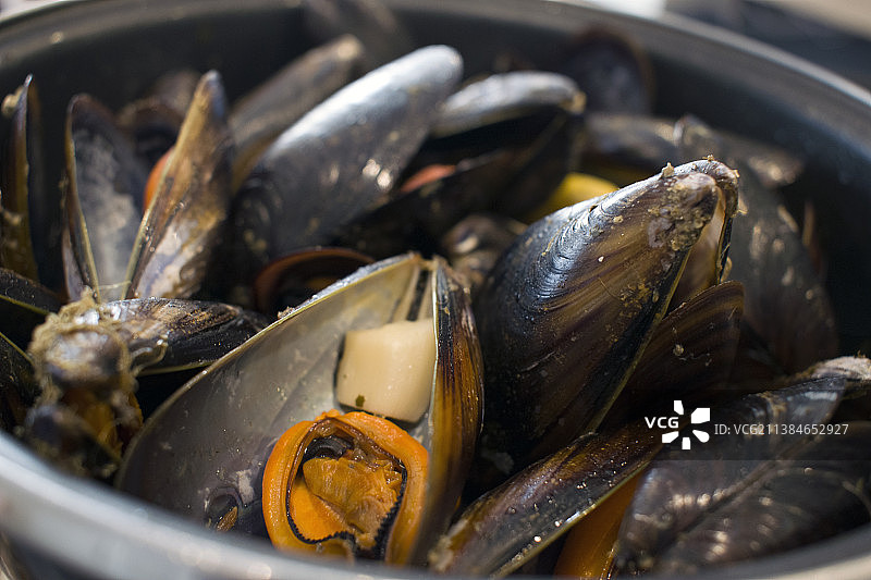 碗中贻贝特写图片素材