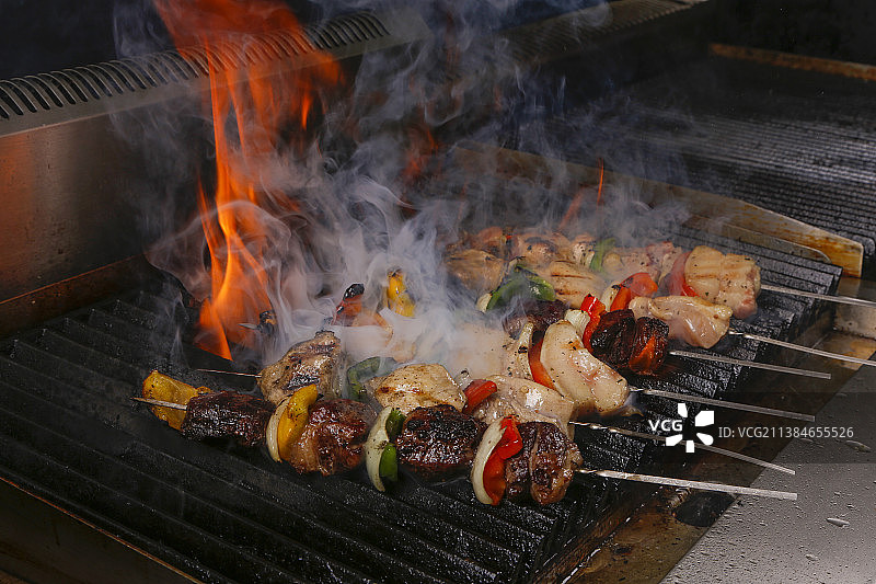 蒙古美食摄影：烤肉特写，乌兰巴托，蒙古图片素材