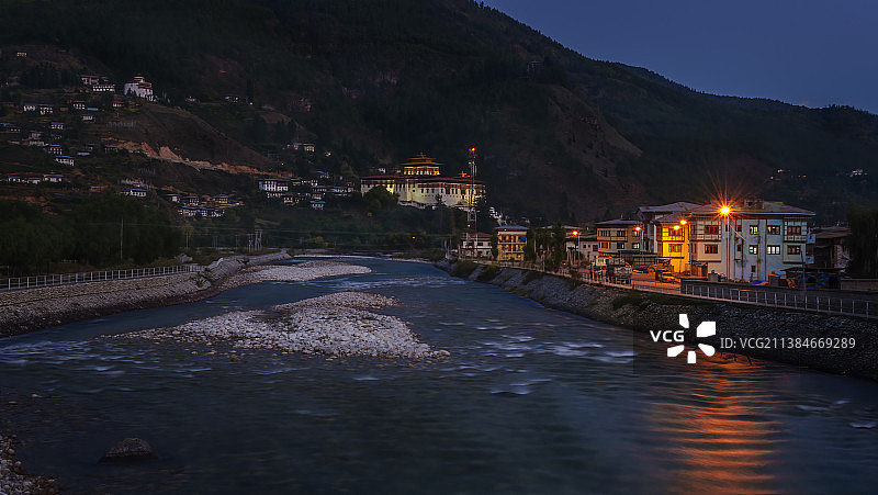 不丹帕罗宗和帕罗河图片素材