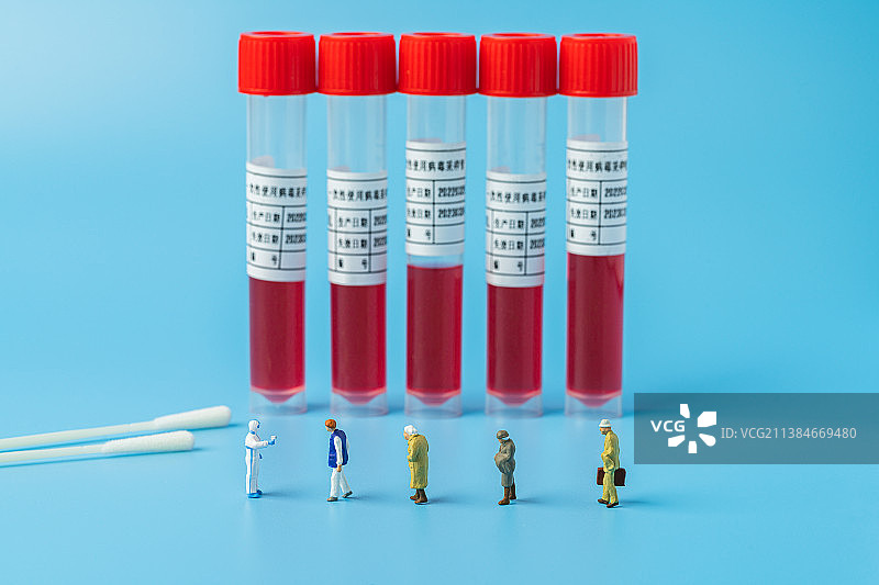 新冠病毒核酸检测创意微缩景观图片素材