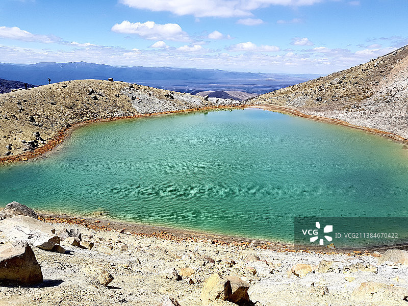 火山湖海景风光图片素材