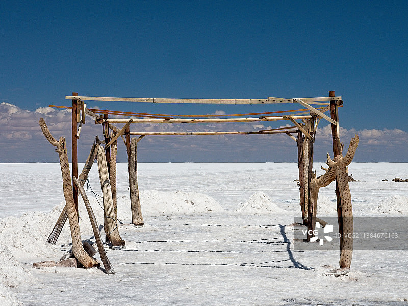 乌尤尼盐沼的沙滩美景，玻利维亚图片素材