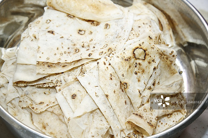 印度面包：卡纳塔克邦芒格洛尔容器中的食物特写图片素材