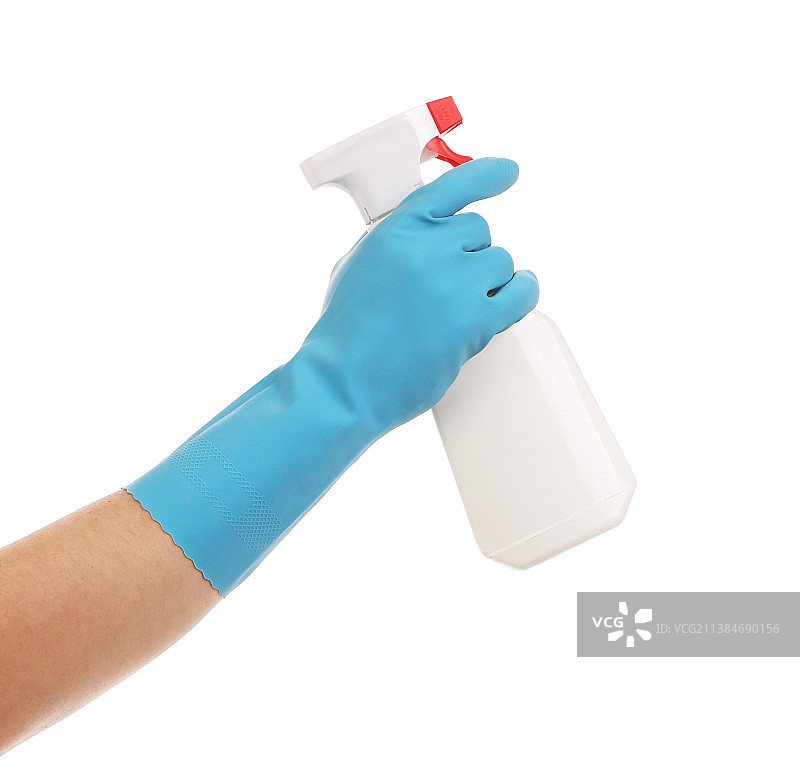 戴着手套的手拿着喷雾瓶，摩尔多瓦图片素材