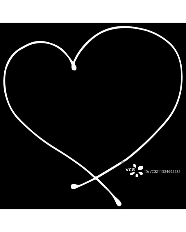 黑色背景上的白色简约爱心，意大利图片素材