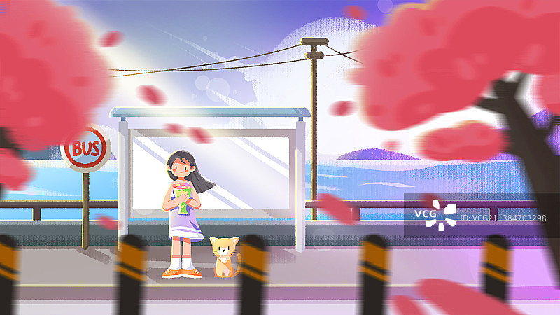 樱花车站图片素材