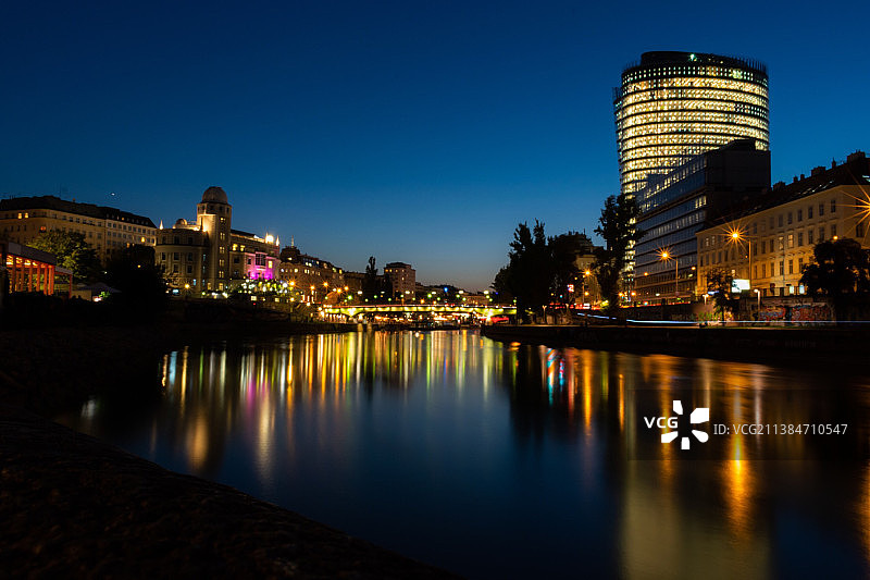 维也纳的多瑙河风光图片素材