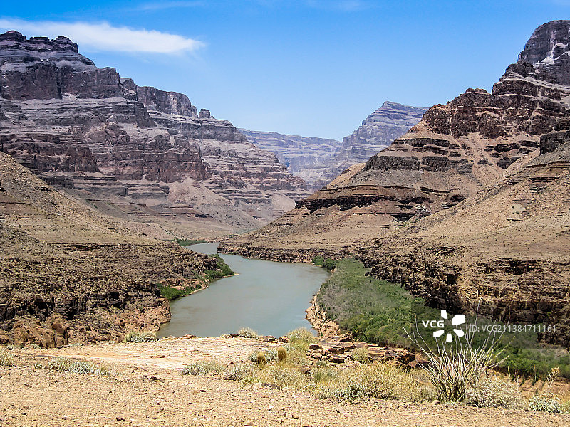 美国亚利桑那州大峡谷北缘山脉风光图片素材