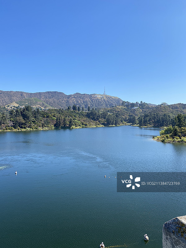 美国好莱坞湖公园湖景风光图片素材