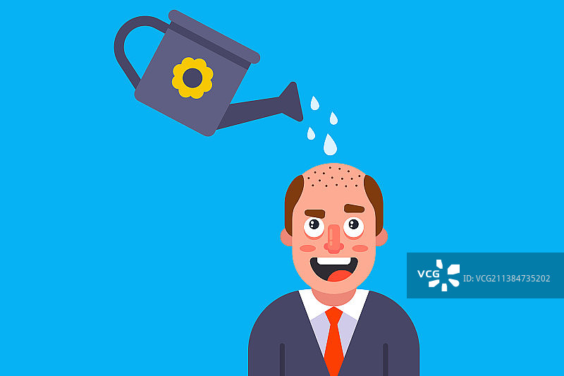 头部浇药生发图片素材