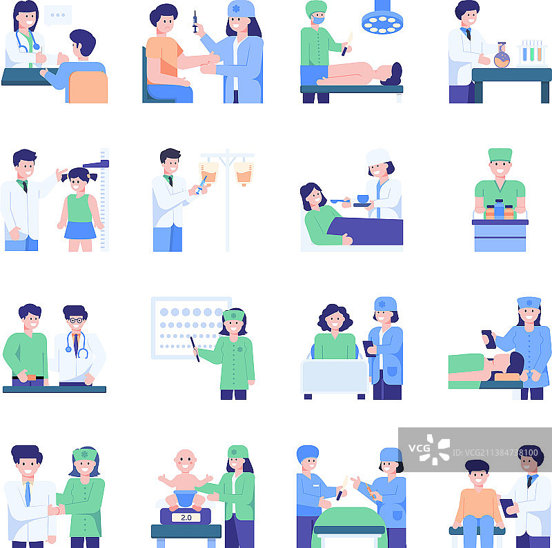 医疗保健扁平概念图标包图片素材