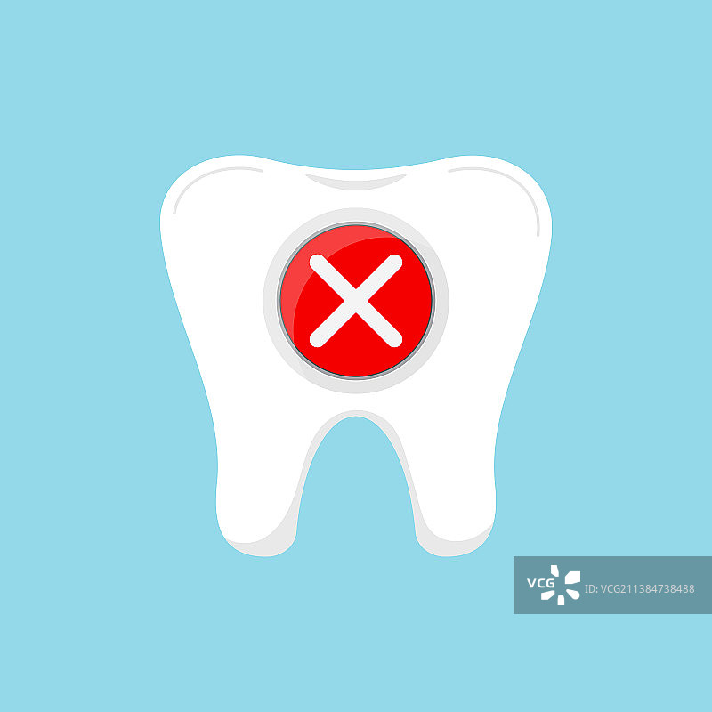 带叉号标记的牙齿图标图片素材