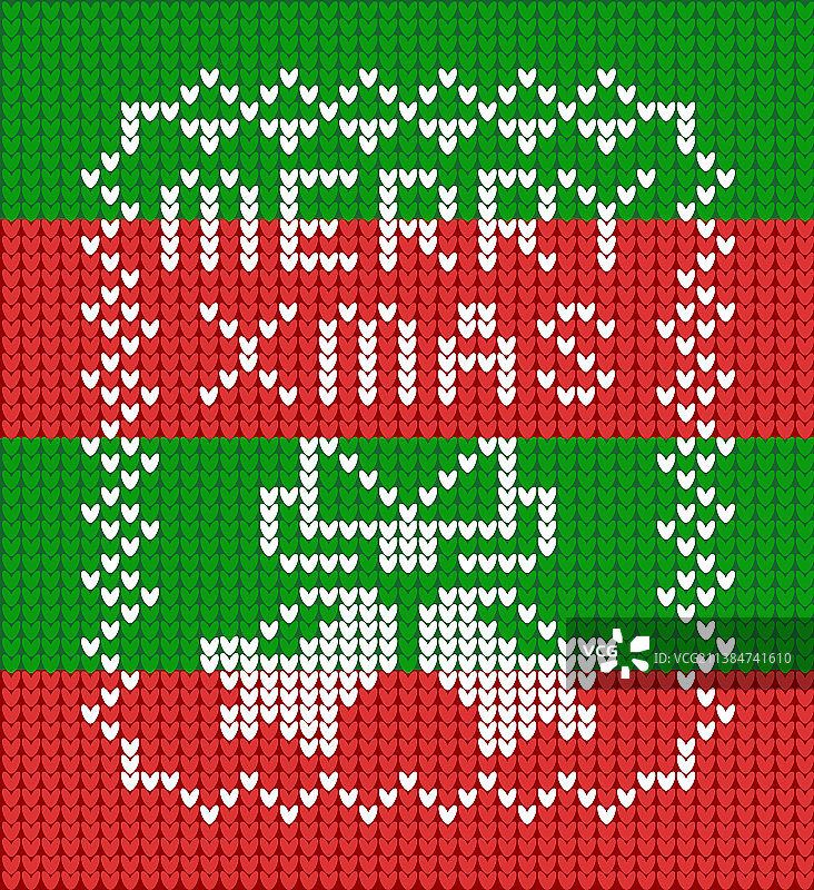 难看的毛衣图案，叮当铃和圣诞快乐图片素材