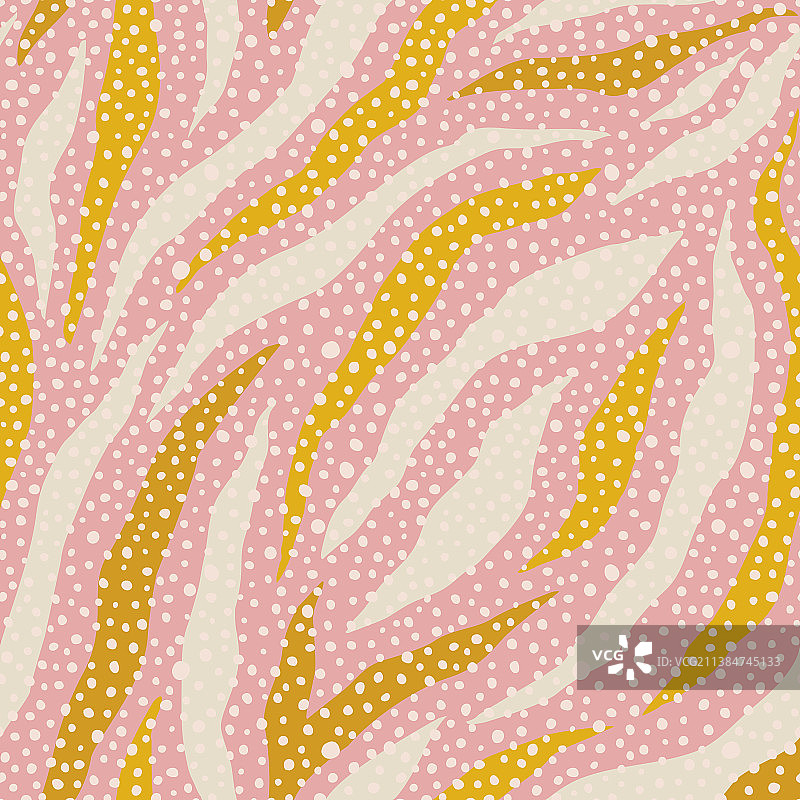 彩色斑马纹与波点无缝图案图片素材