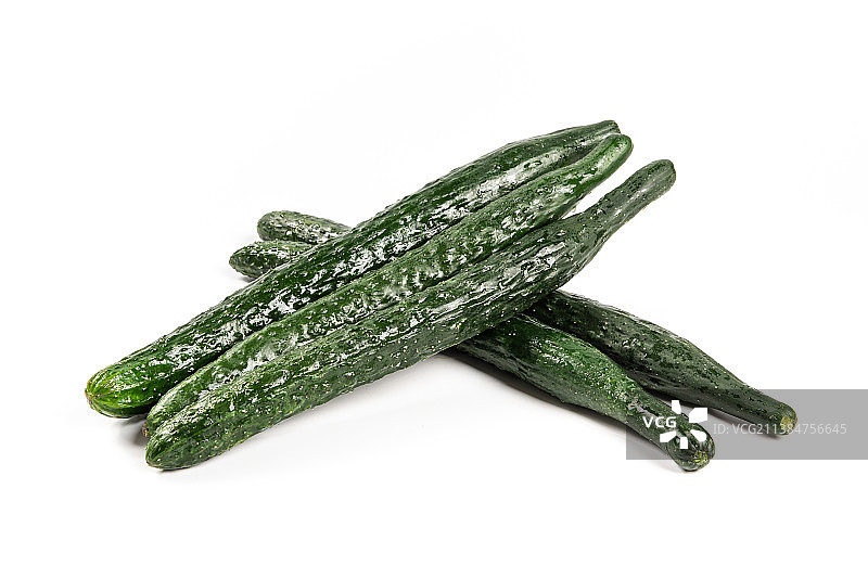 白底上的新鲜黄瓜图片素材