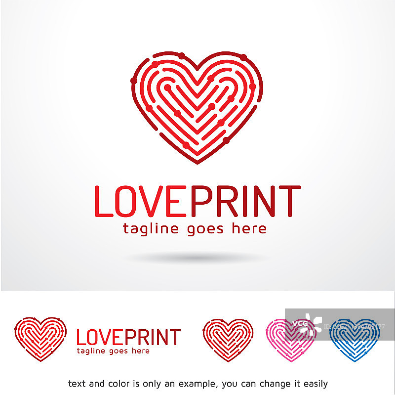 爱心指纹Logo模板图片素材