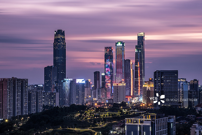 南宁东盟商务区夜景图片素材