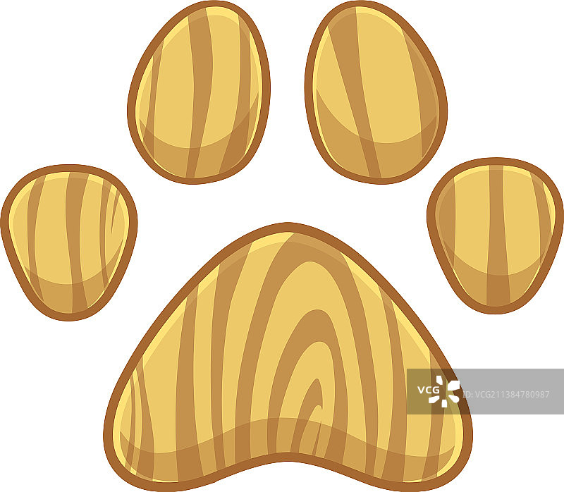 木制狗或猫爪印Logo设计图片素材