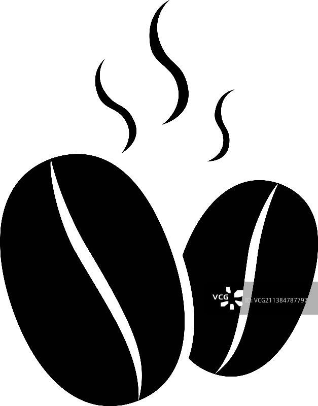 黑色咖啡豆图标图片素材