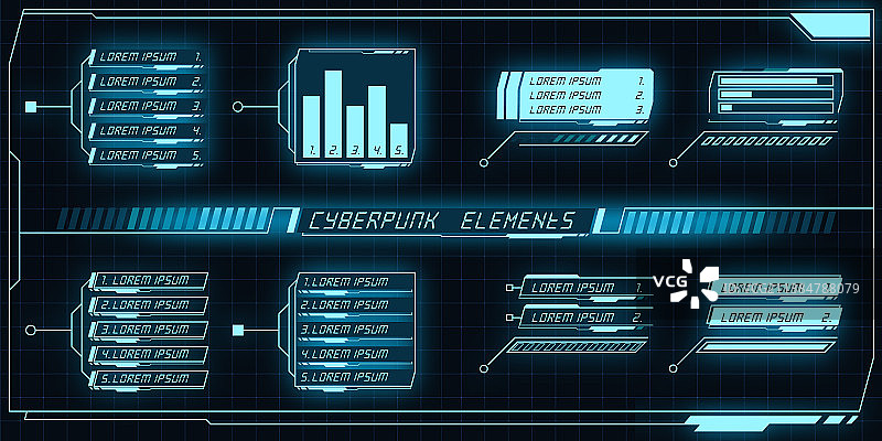 科幻未来面板HUD元素合集图片素材