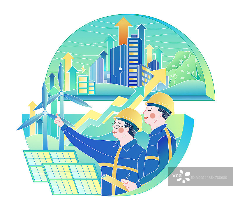 新能源（圆形构图）图片素材