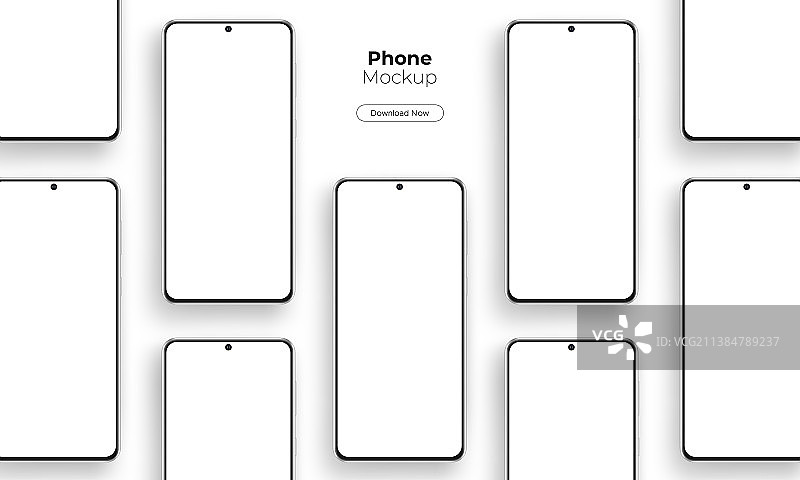 带空白屏幕的无边框智能手机模型图片素材