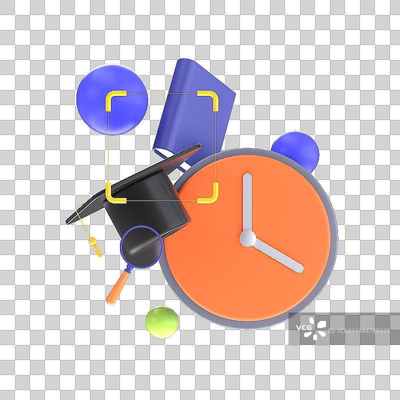 3D渲染升学考试卡通元素图片素材
