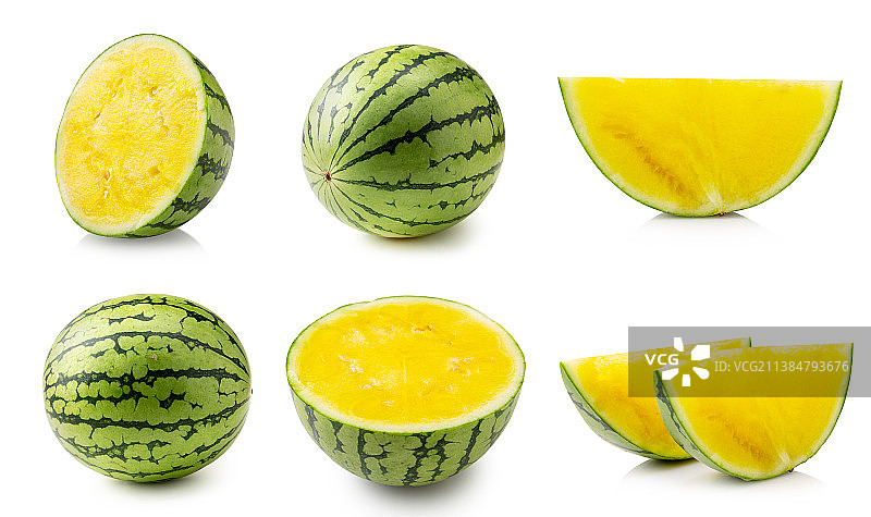 白底上的海南特小凤黄壤西瓜图片素材