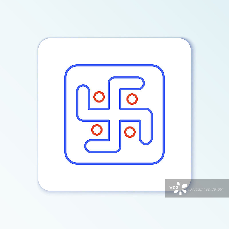 白色背景上的耆那教线条图标图片素材