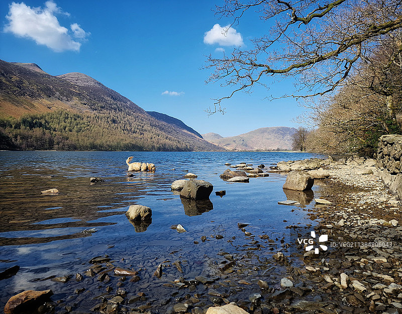 英国科克茅斯巴特米尔湖风光图片素材