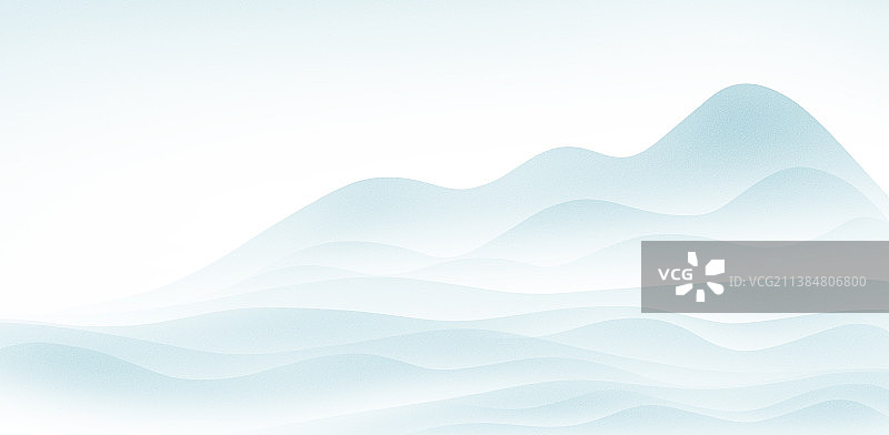 新中式风格山水风景插画图片素材