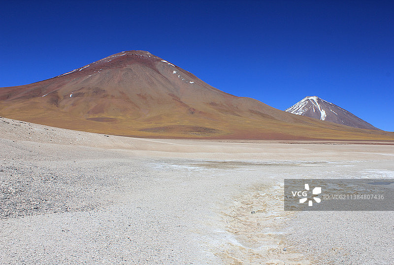 湛蓝天空衬托下的沙漠风景图片素材
