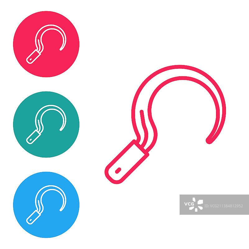 白色背景上的红线镰刀图标图片素材