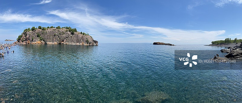 海天相映的全景图片素材